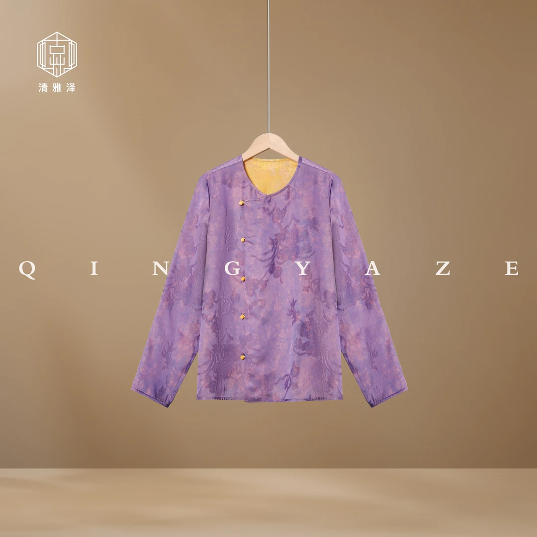 暮云杏月·锦绣两仪！人丝提花双面穿新中式衬衣！GZ5624