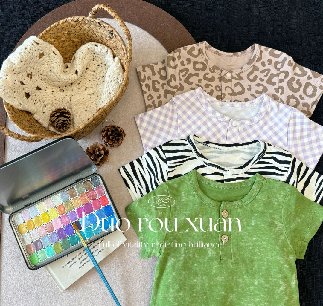 【XUAN】小众定制款婴儿短爬短袖哈衣休闲