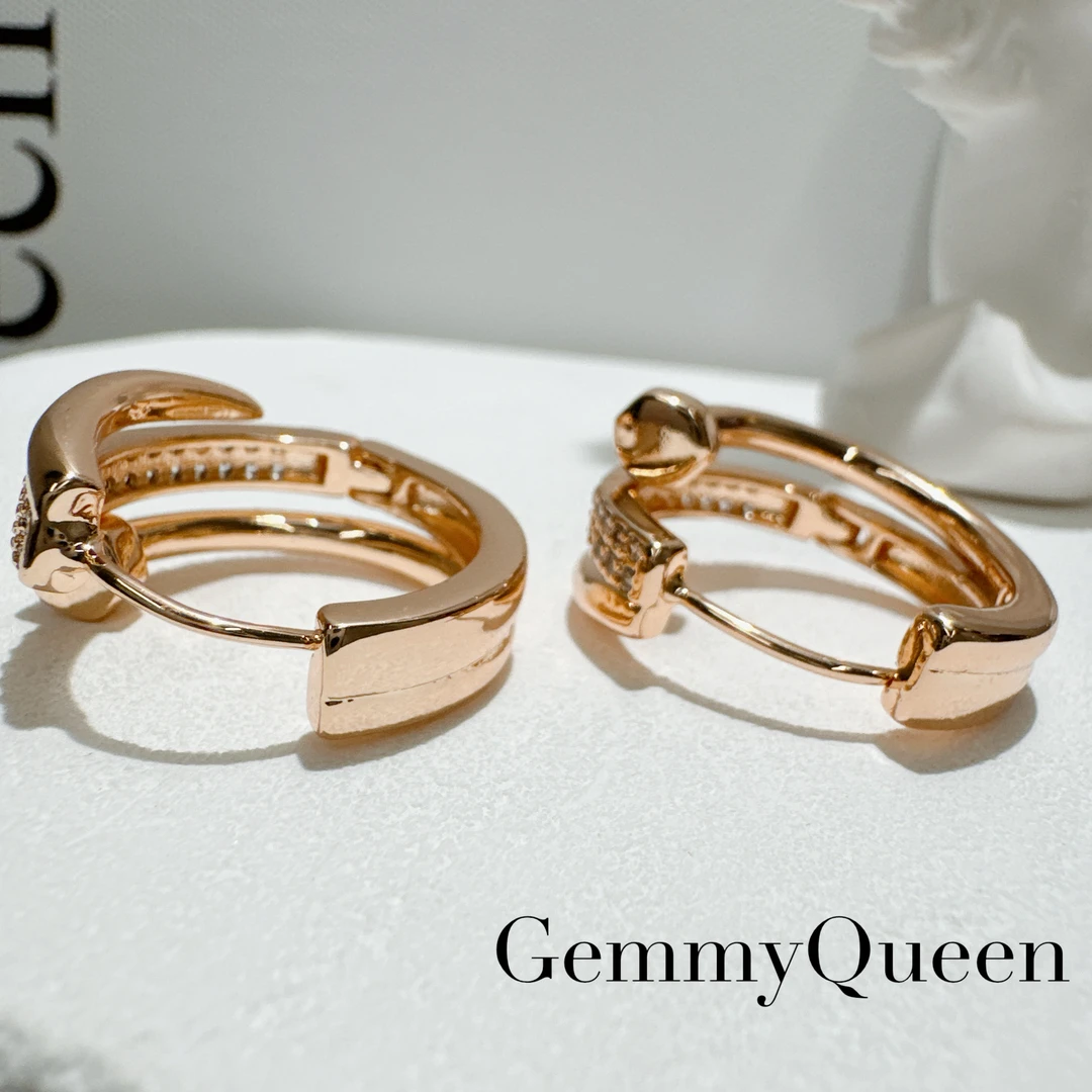 铜合金合成锆石耳饰 GemmyQueen 高定耳环GQ01098