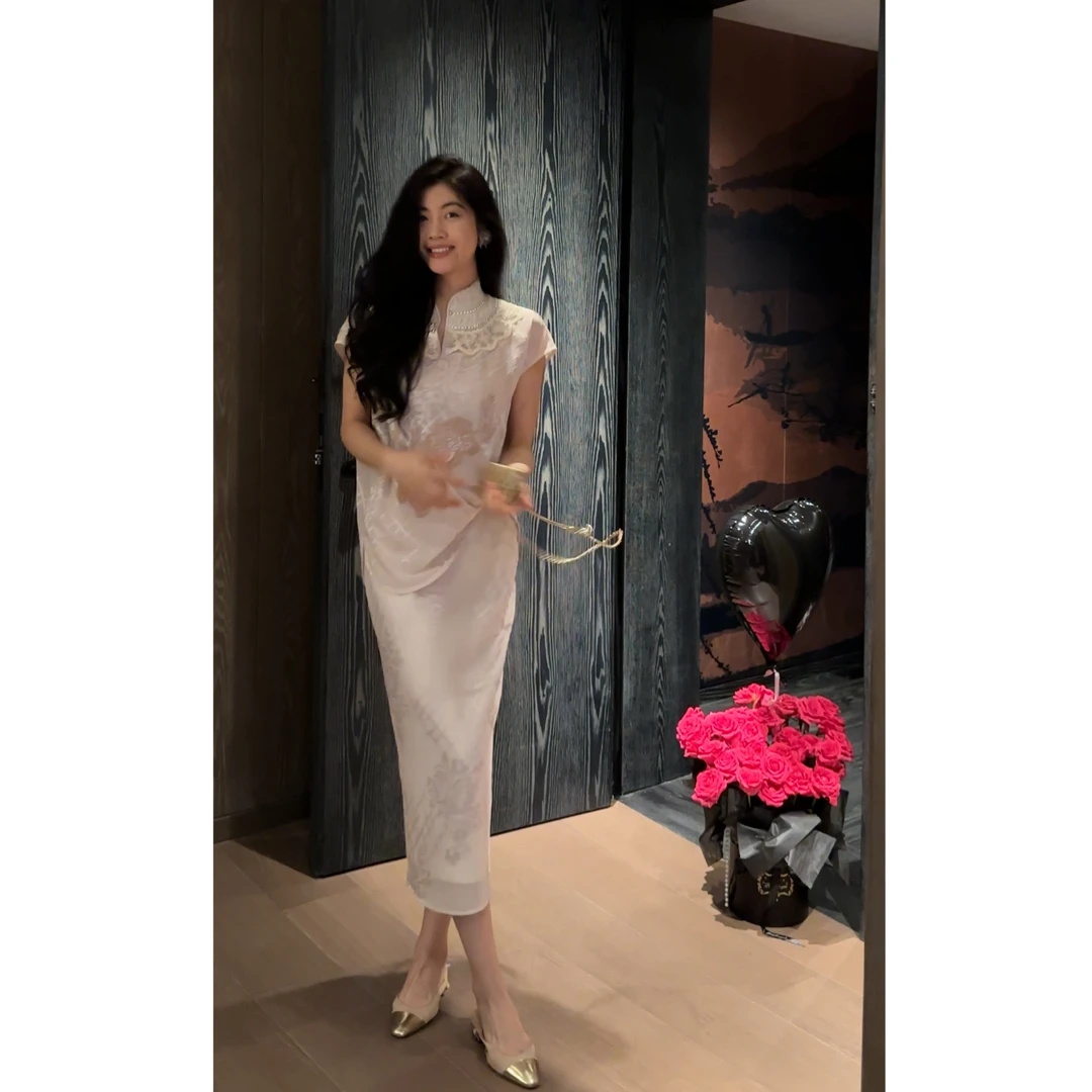 【N·COU】25夏新款【天官赐福】新中式花边钉珠刺绣套装DY22775