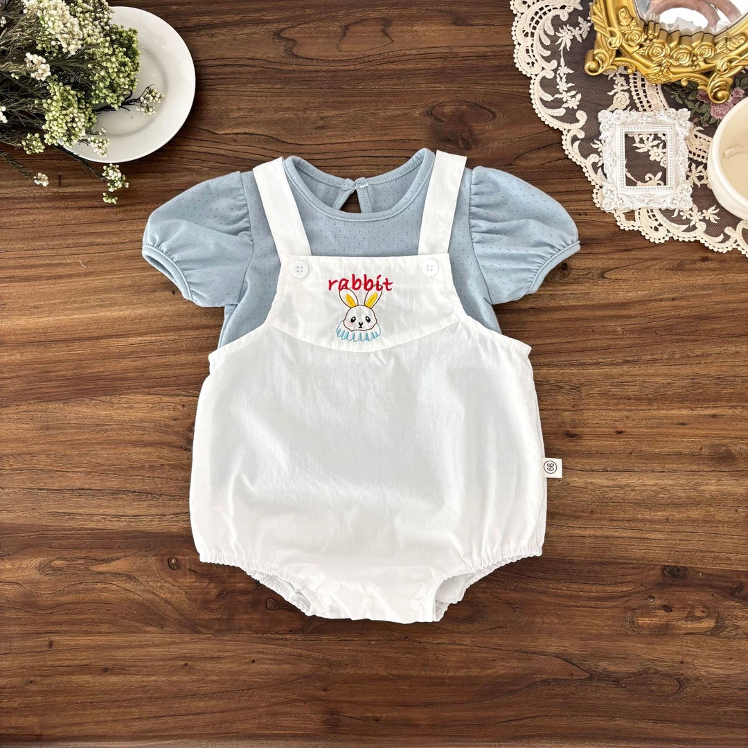 1组宝宝套装婴儿爬服琵琶背心套装