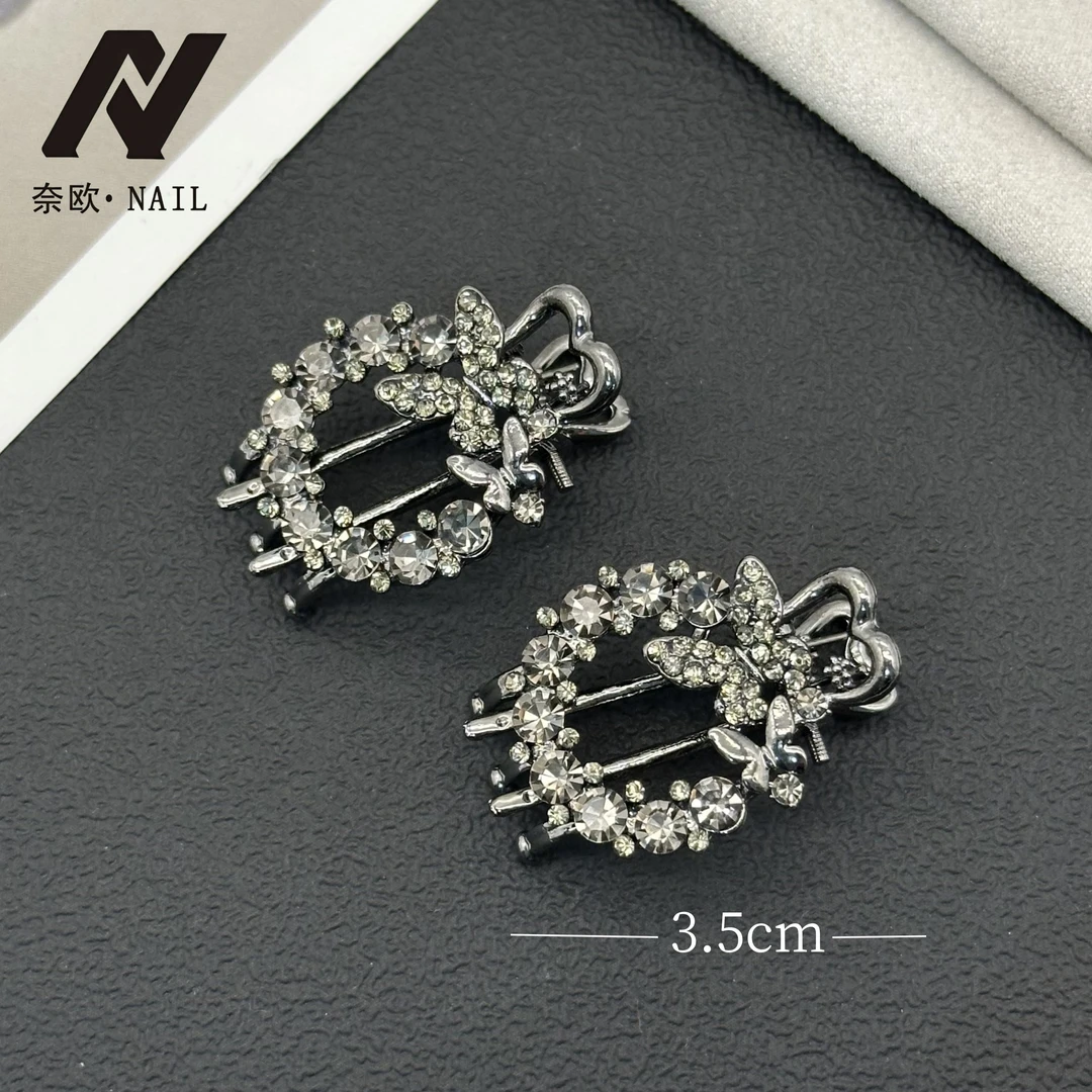 【NAIL·奈欧】设计师系列6107双蝴蝶螃蟹夹刘海夹轻奢