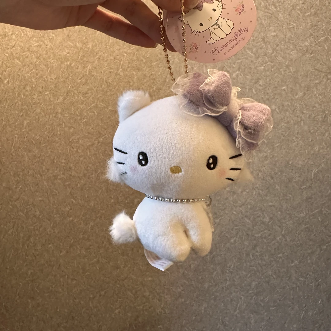 【神户限定】HelloKitty 紫色蝴蝶结猫咪钥匙扣玩偶