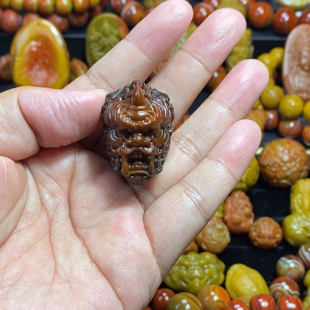 笑***神玛瑙/玉髓未镶嵌战国红战国红打孔不退换