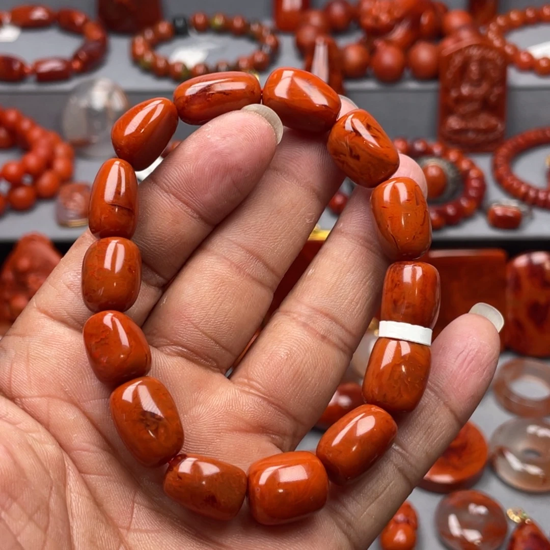 南红玛瑙未镶嵌珠宝奇石单圈