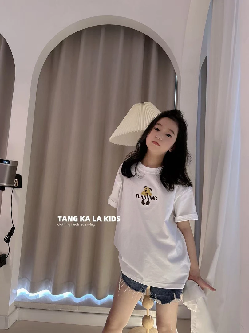 【郭郭童品】糖➕刺绣小狗短袖T恤95510