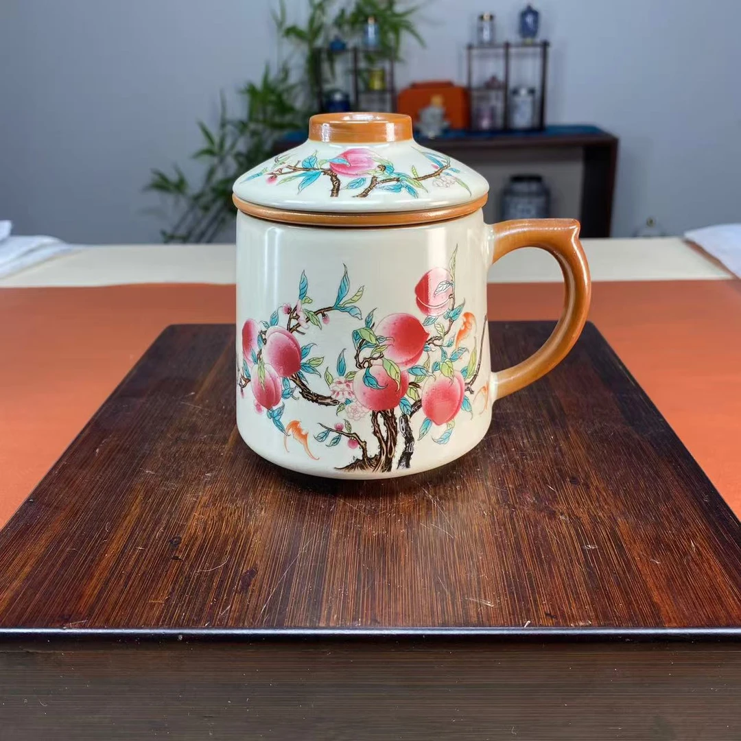 A47黄汝窑九桃办公杯Y4000