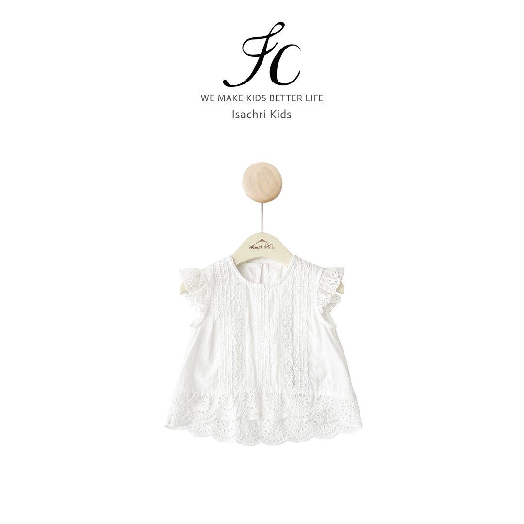 晶晶家【现发】贝蒂童装女童夏装无袖娃娃衫软蕾丝上衣宝宝 IS588