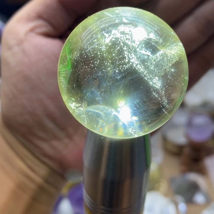 天然黄水晶球摆件10