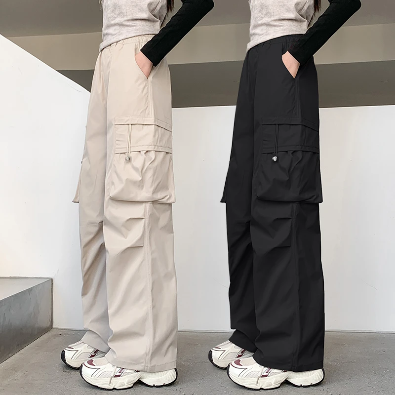 女童裤子秋装儿童窄版工装裤2025新款大童女孩春秋休闲速干阔腿裤