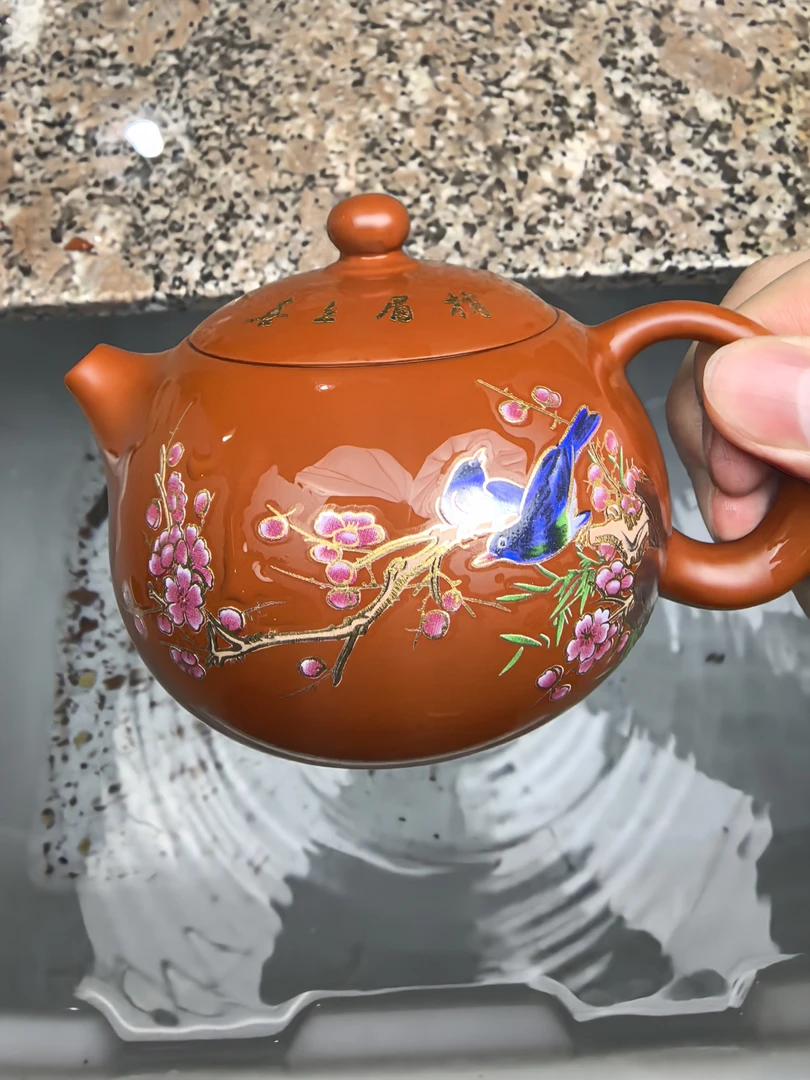 【闪购商品】朱泥大红袍喜上眉梢西施壶L