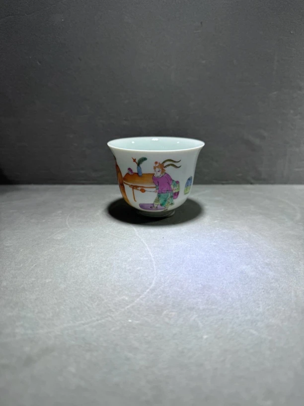 当代 粉彩手绘画人物主人杯全品