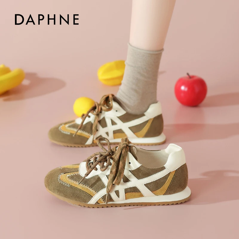 达芙妮德训鞋女2025新款春秋复古阿甘运动鞋软底透气芭蕾休闲板鞋