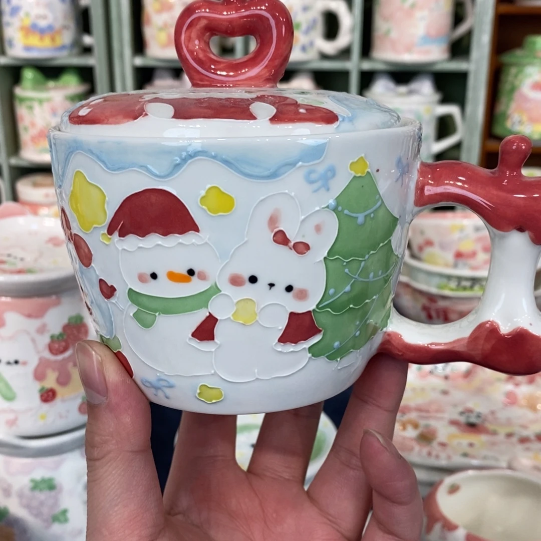 瓷片兔子马克杯微瑕