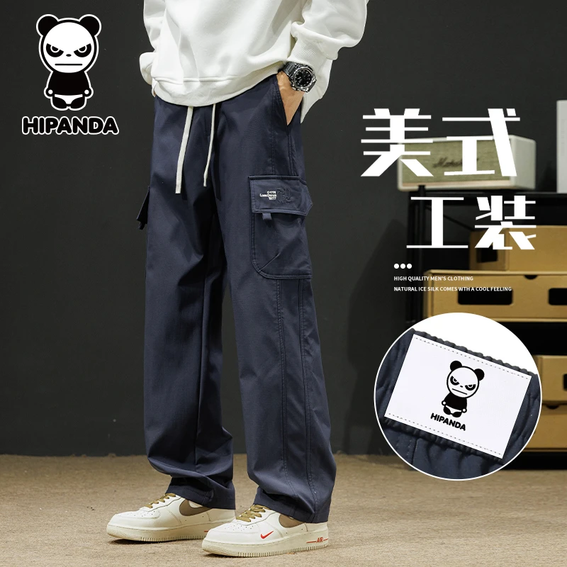 HiPanda你好熊猫美式工装休闲裤男士秋季潮牌宽松直筒痞帅男裤子