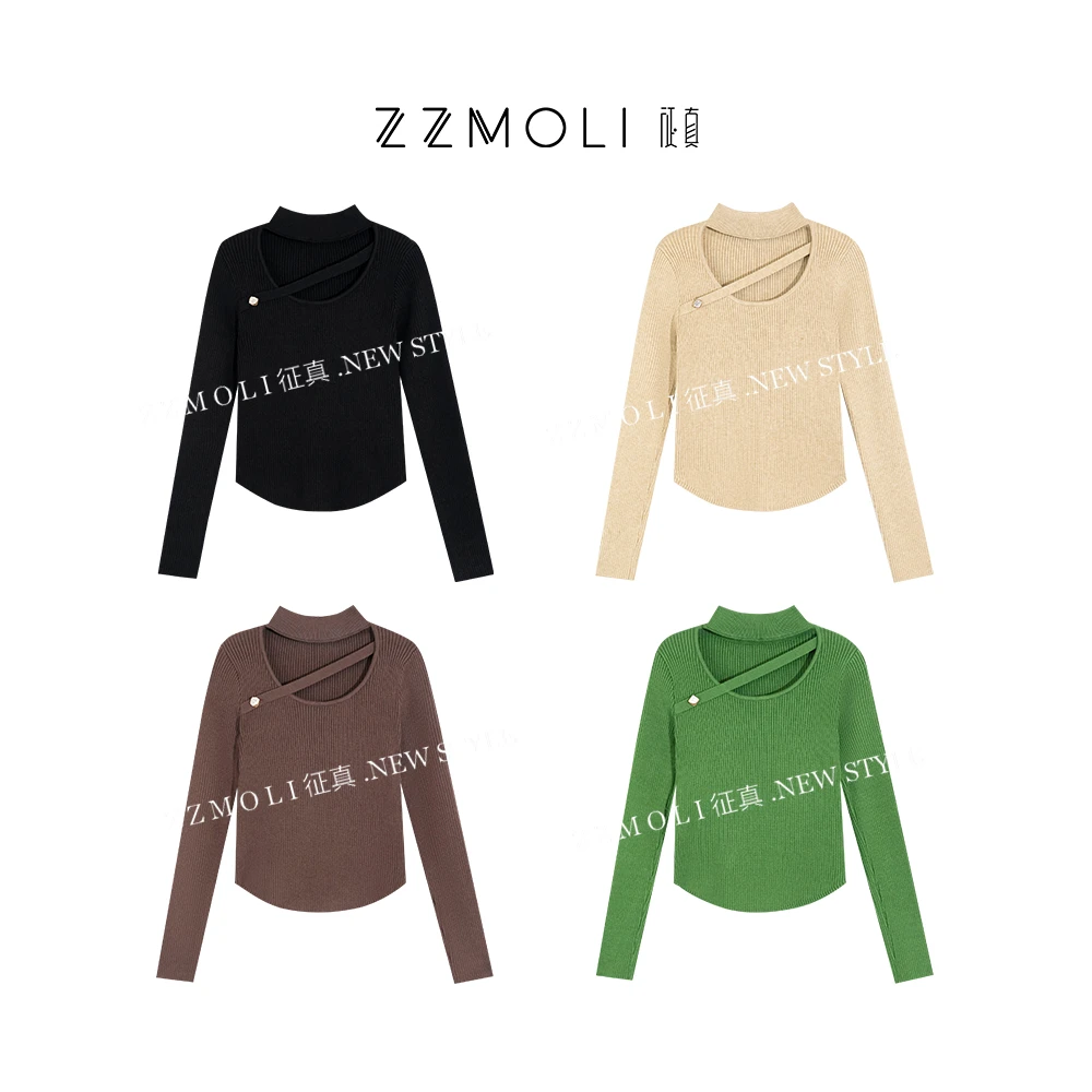 ZzMoLi征真 镂空设计感针织衫新款时尚洋气百搭女装毛衣ZBY78088