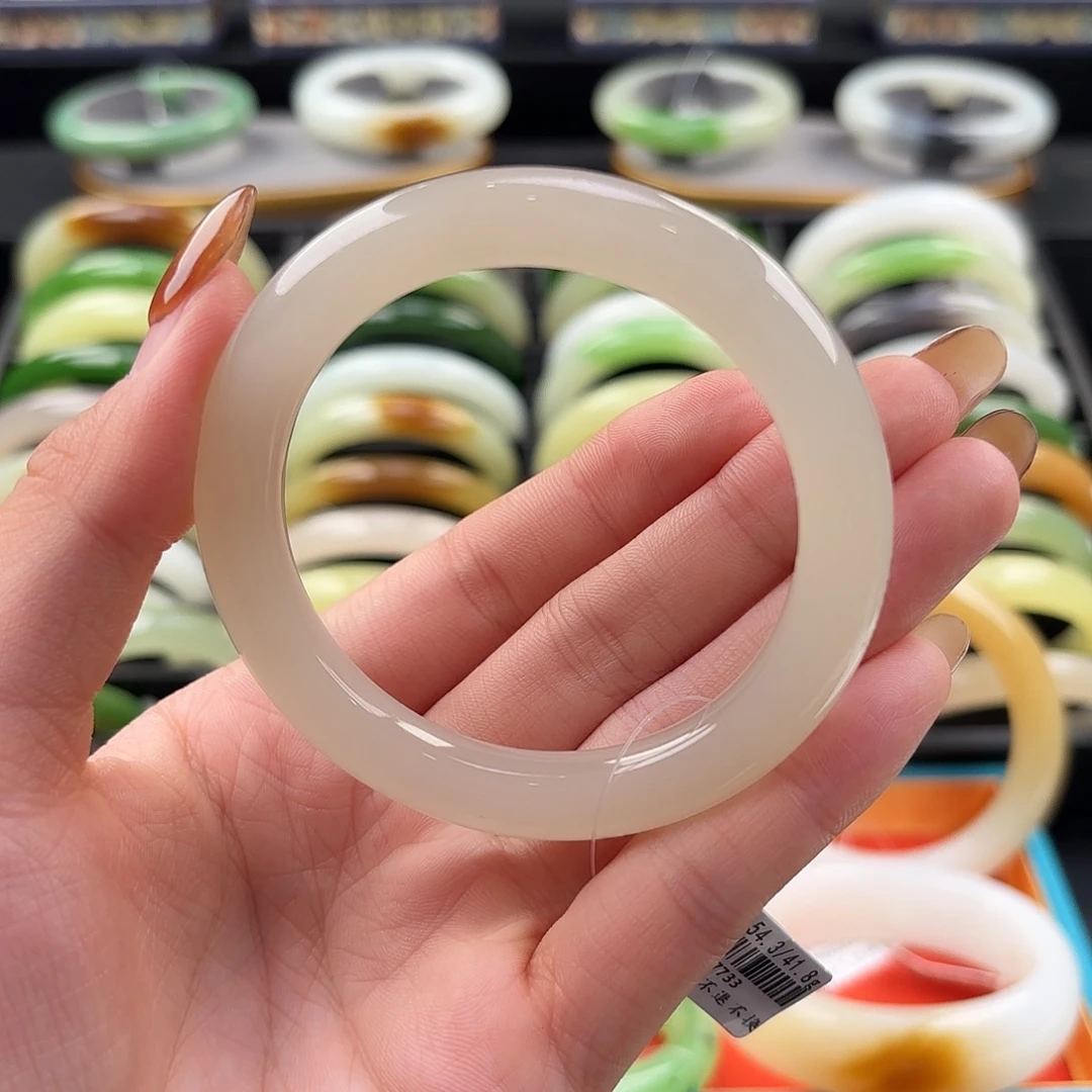 和田玉未镶嵌手镯54.3