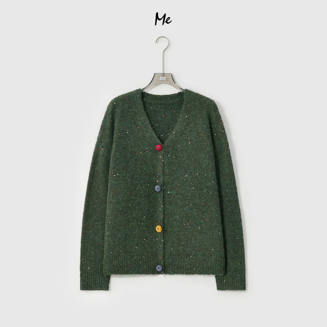 ME【星光小南瓜】美利奴绵羊毛芝麻星空纱时尚百搭针织毛衣MESA3286