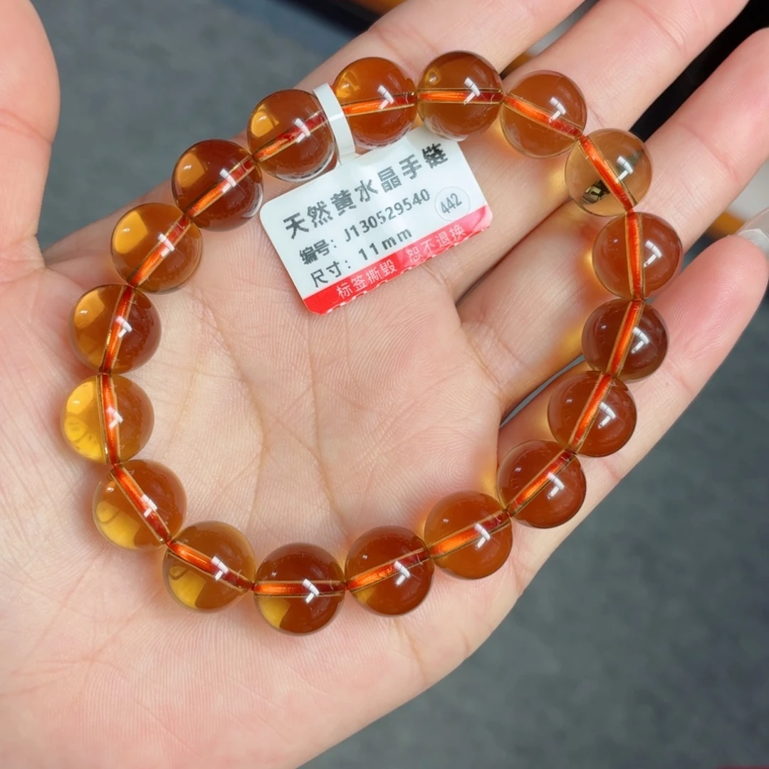 水晶手链未镶嵌金红料黄水晶