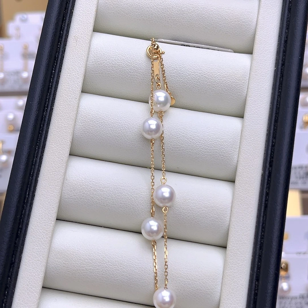 海水珍珠手链18K金镶嵌