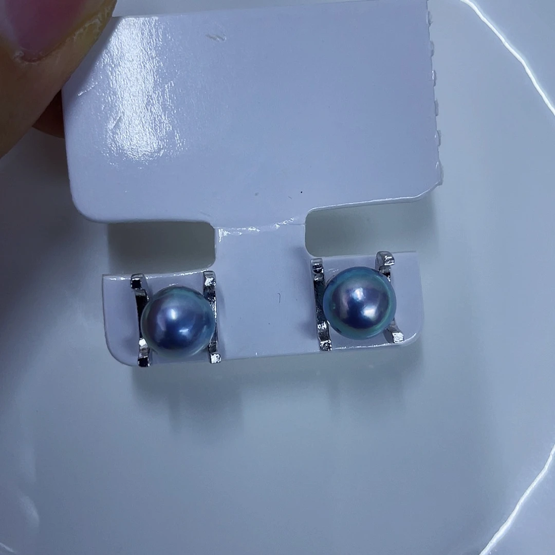 耳饰海水珍珠银S925镶嵌