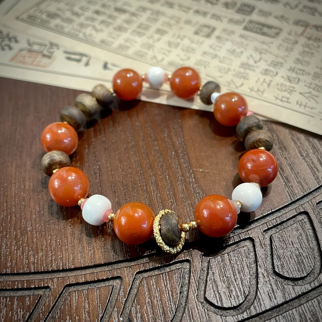 南红沉香手串 多样性发一 HTC-037