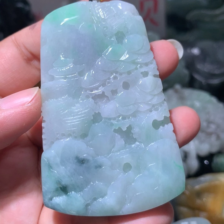翡翠未镶嵌颈饰保真天然A货翡翠