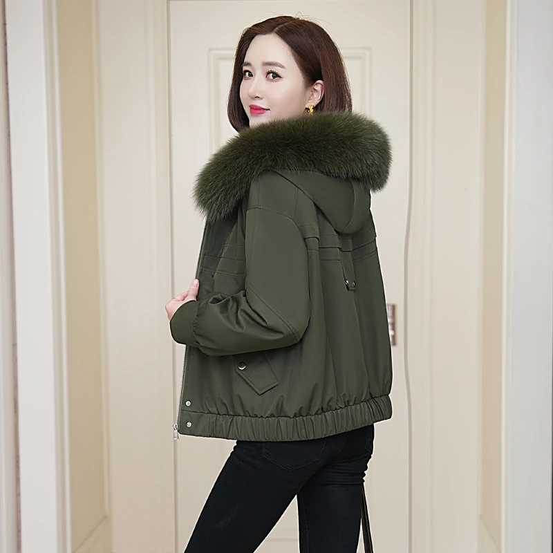 派克服2025冬季新款女狐狸毛皮草外套可拆卸兔毛内胆中老年妈妈装