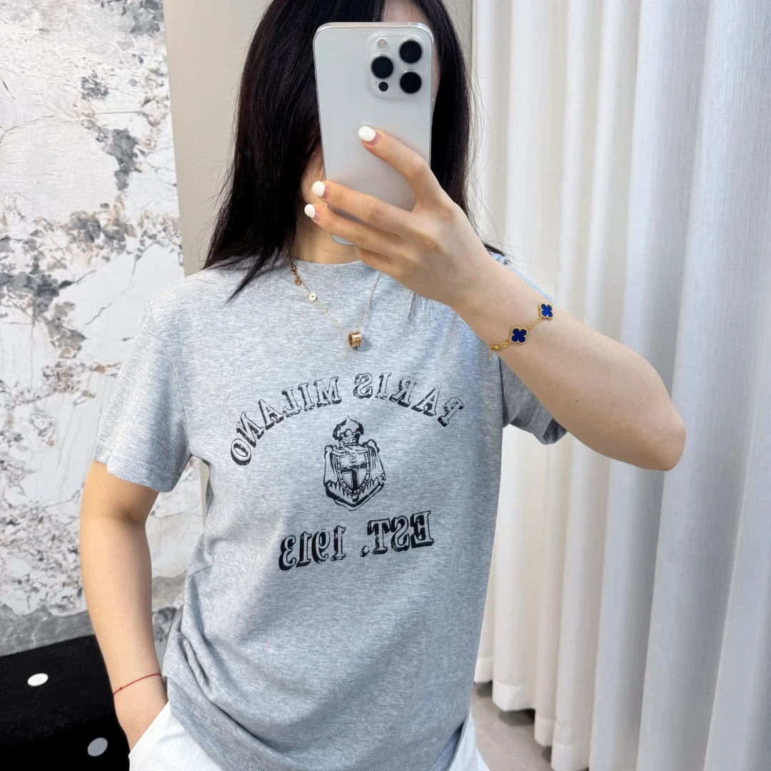 休闲高品质圆领T恤  宽松 极简风 字母 时尚百搭洋气