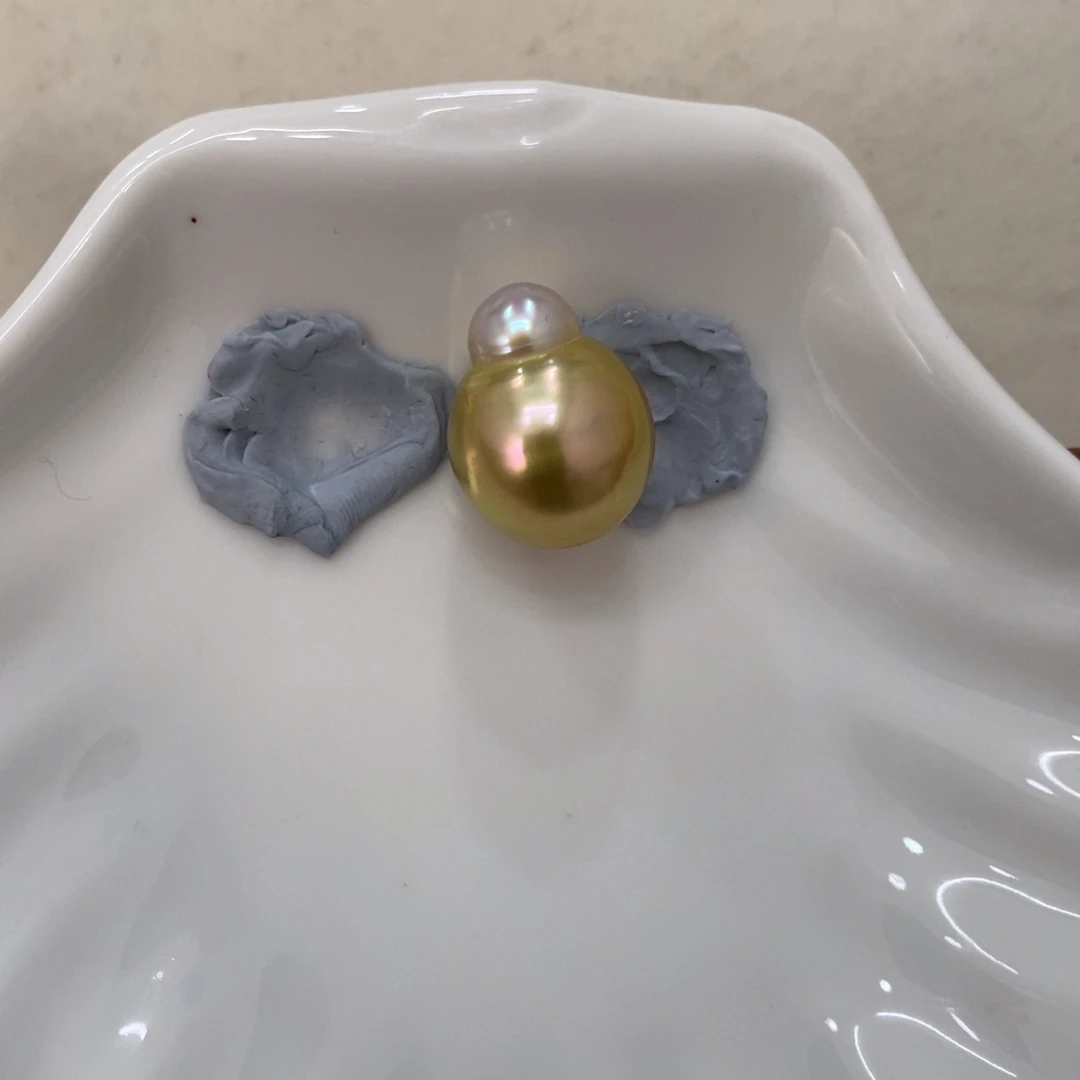 海水珍珠裸珠李****）金珠裸珠13.2定制不退换琴