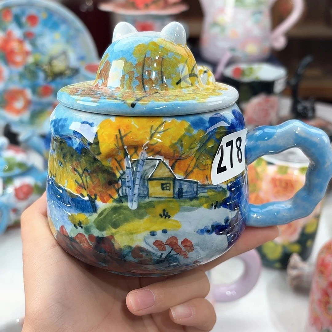 景德镇手绘高温釉下彩陶瓷茶具