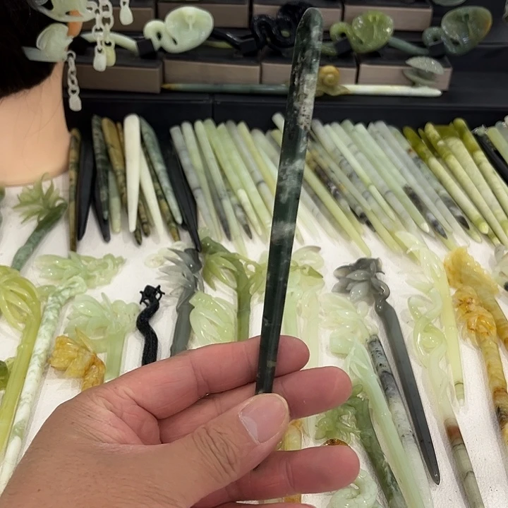 蛇纹石玉发饰合金?***?