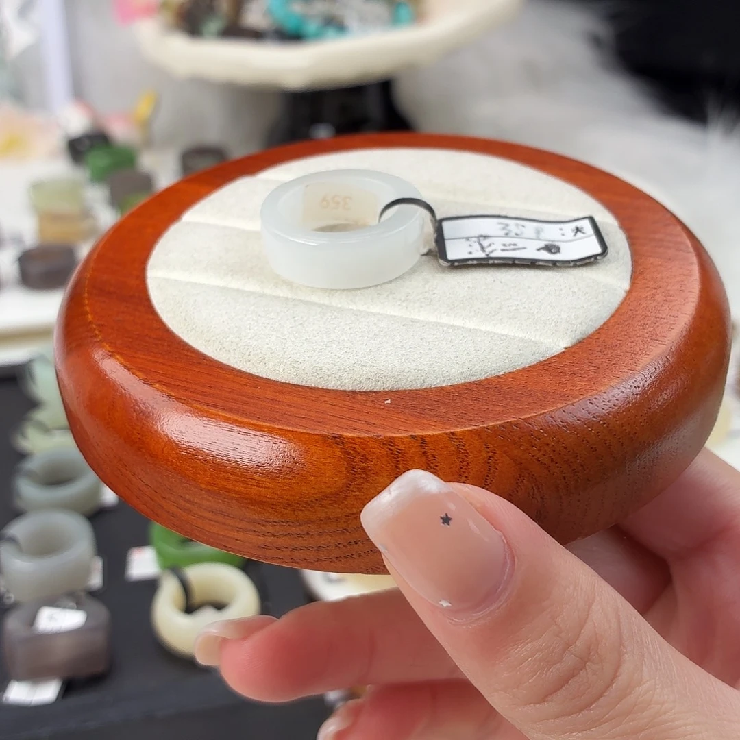 和田玉未镶嵌戒指Q19冰紫直切内径17.6