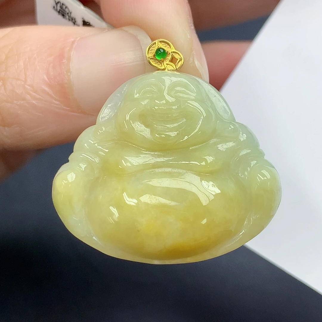 颈饰18K金镶嵌翡翠