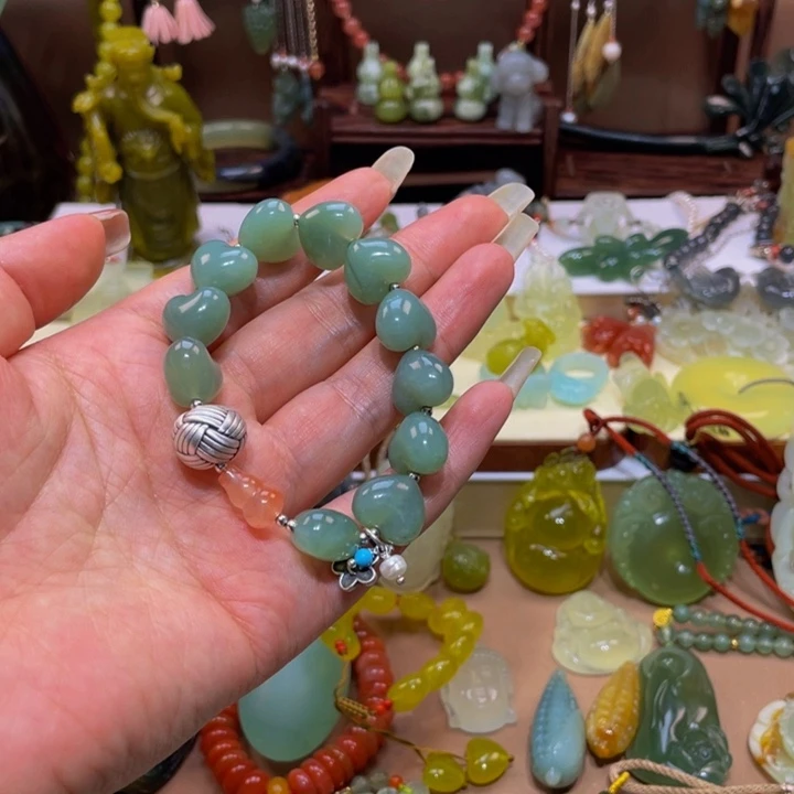 蛇纹石玉手链未镶嵌飞*儿