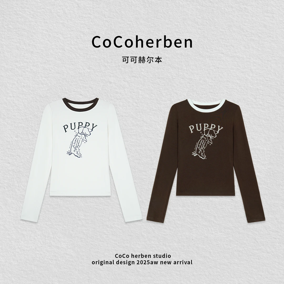 拼接常规袖狗冬季慵懒风毛针织衫休闲早秋套头宽松HB669