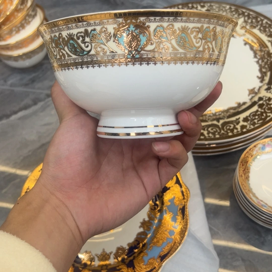 【闪购商品】瓷片6寸高脚碗两个一单微瑕