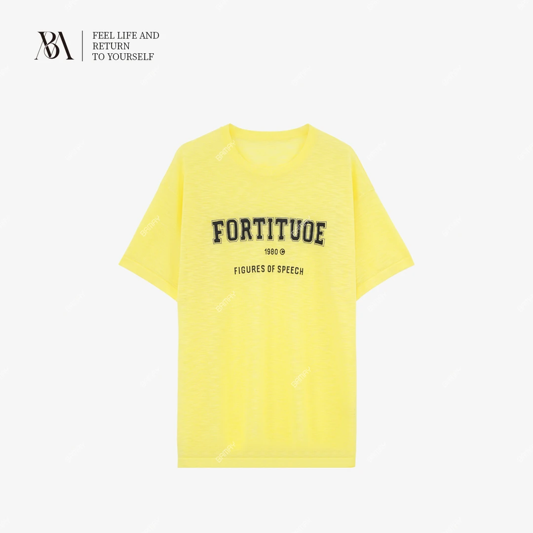 【BAMAY】夏季新款印花短袖字母通勤圆领T恤BM252MY10QM