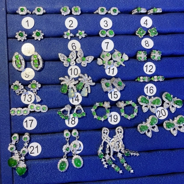 新人拉新福利 翡翠冰阳绿耳饰 多样性发一个