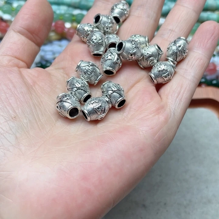 玛瑙/玉髓合金珠宝半成品20颗10x12m隔珠