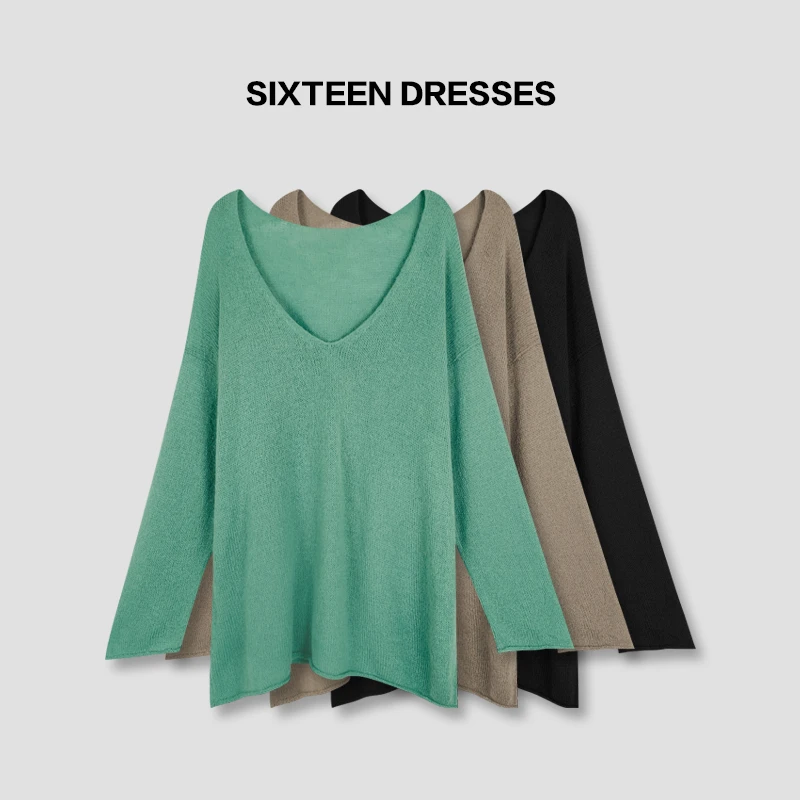 百搭不挑身材 V领宽松遮肉时髦慵懒风打底针织衫毛衣2025秋冬新款