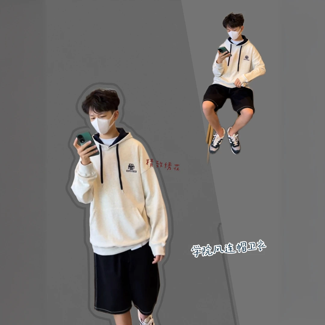 秋季新款卫衣杏色立领