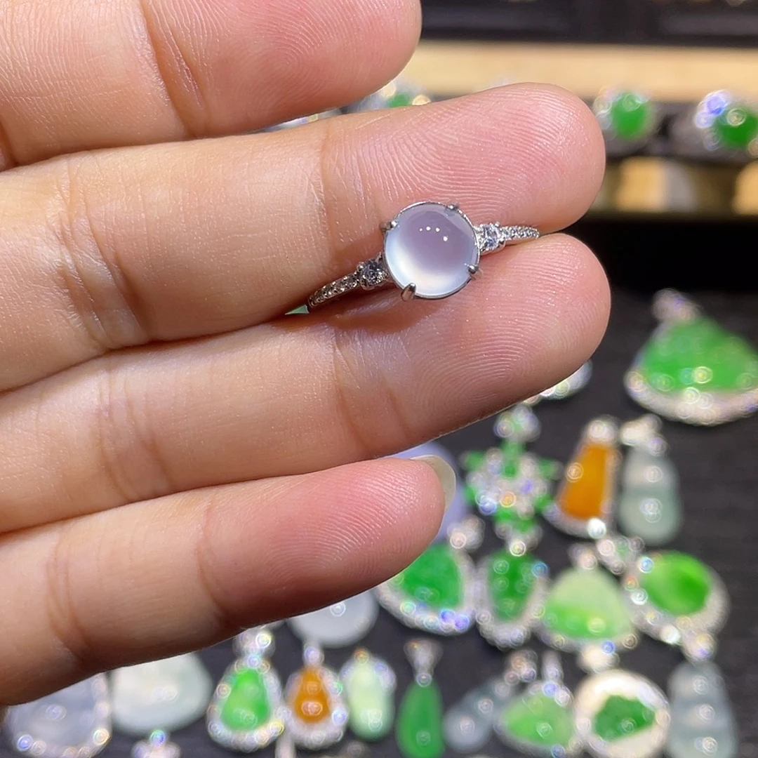 翡翠银S925镶嵌戒指