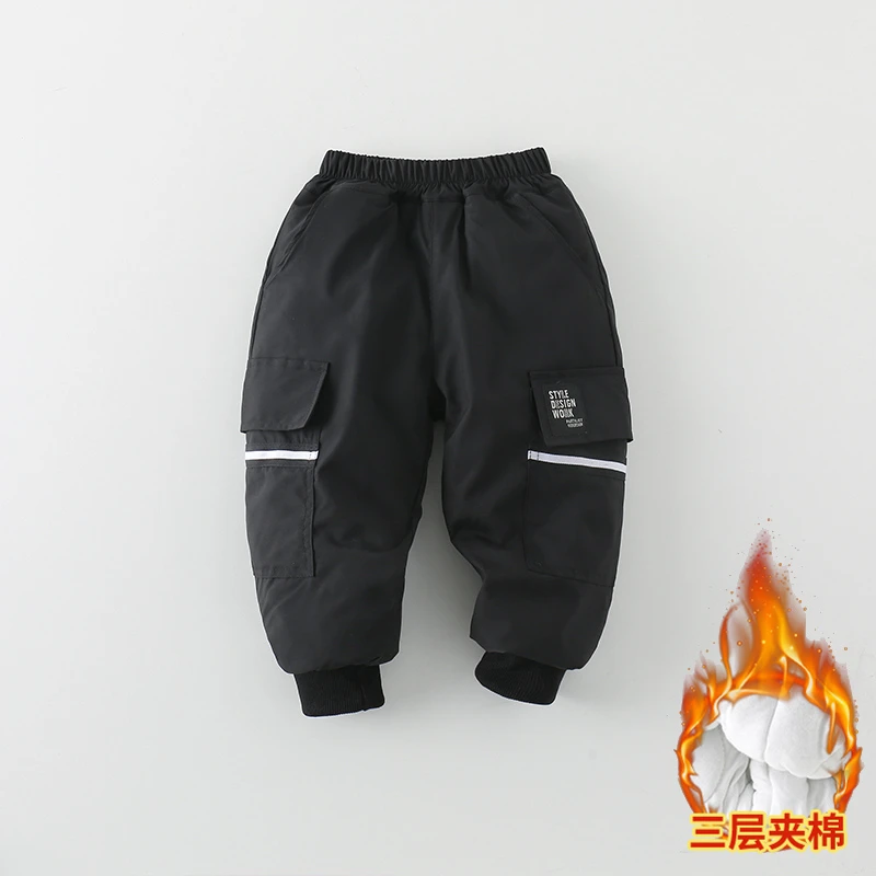 SCBEBE男童工装棉裤冬季新款男童休闲洋气保暖中小童裤子AK349