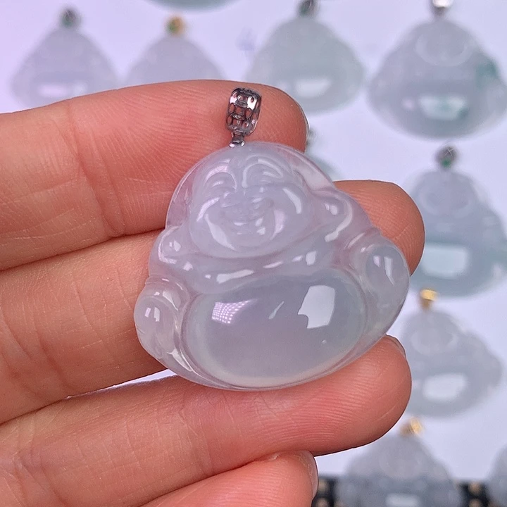 翡翠18K金镶嵌颈饰缅甸翡翠A货