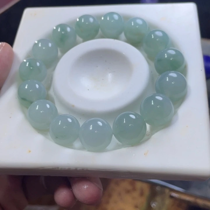 S***深翡翠未镶嵌手链天然缅甸翡翠A货