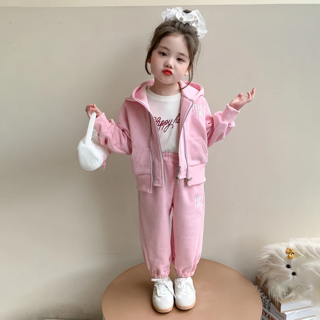 女童套装春秋2025新款儿童洋气秋季时髦女宝宝休闲运动秋装两件套