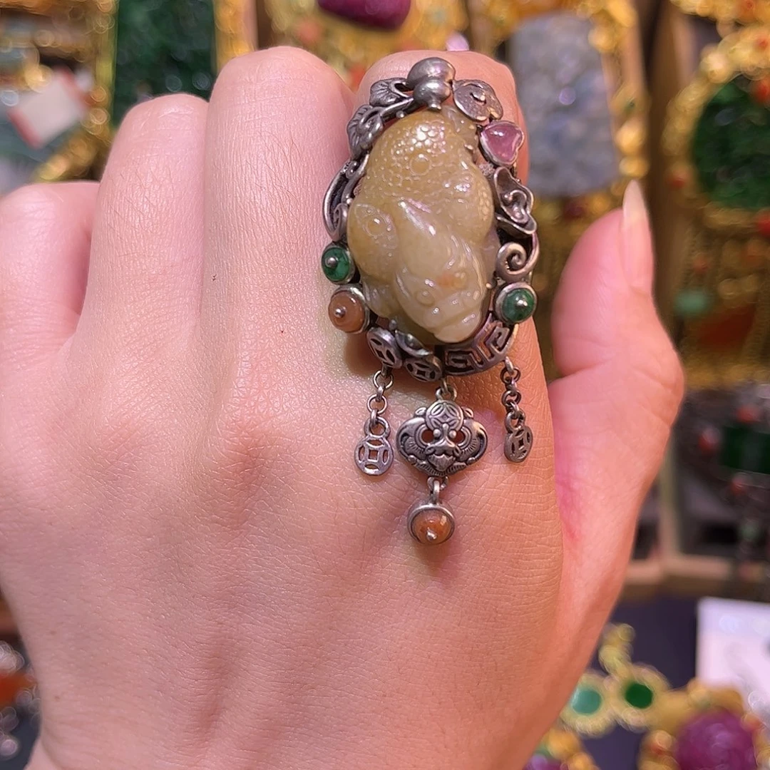 翡翠银S925镶嵌戒指