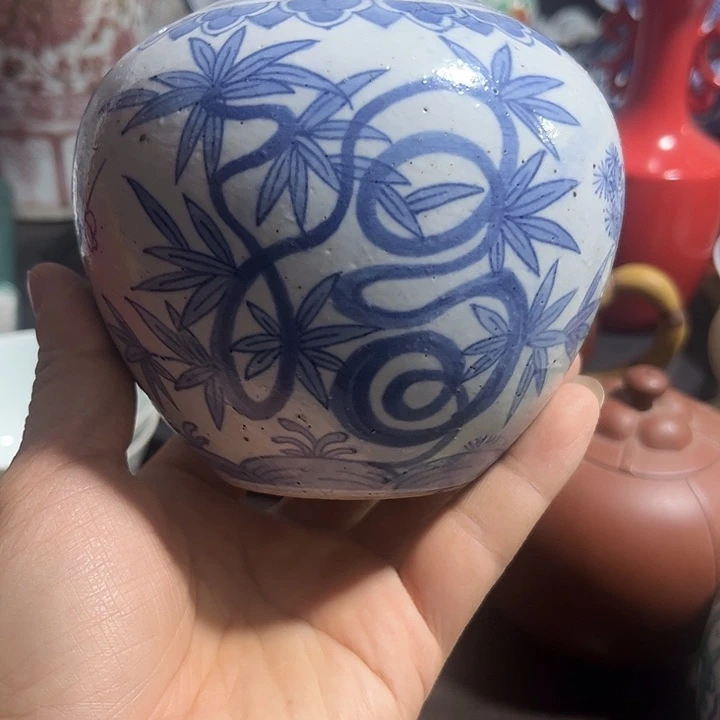 陶其他青花福禄寿禧小瓶子