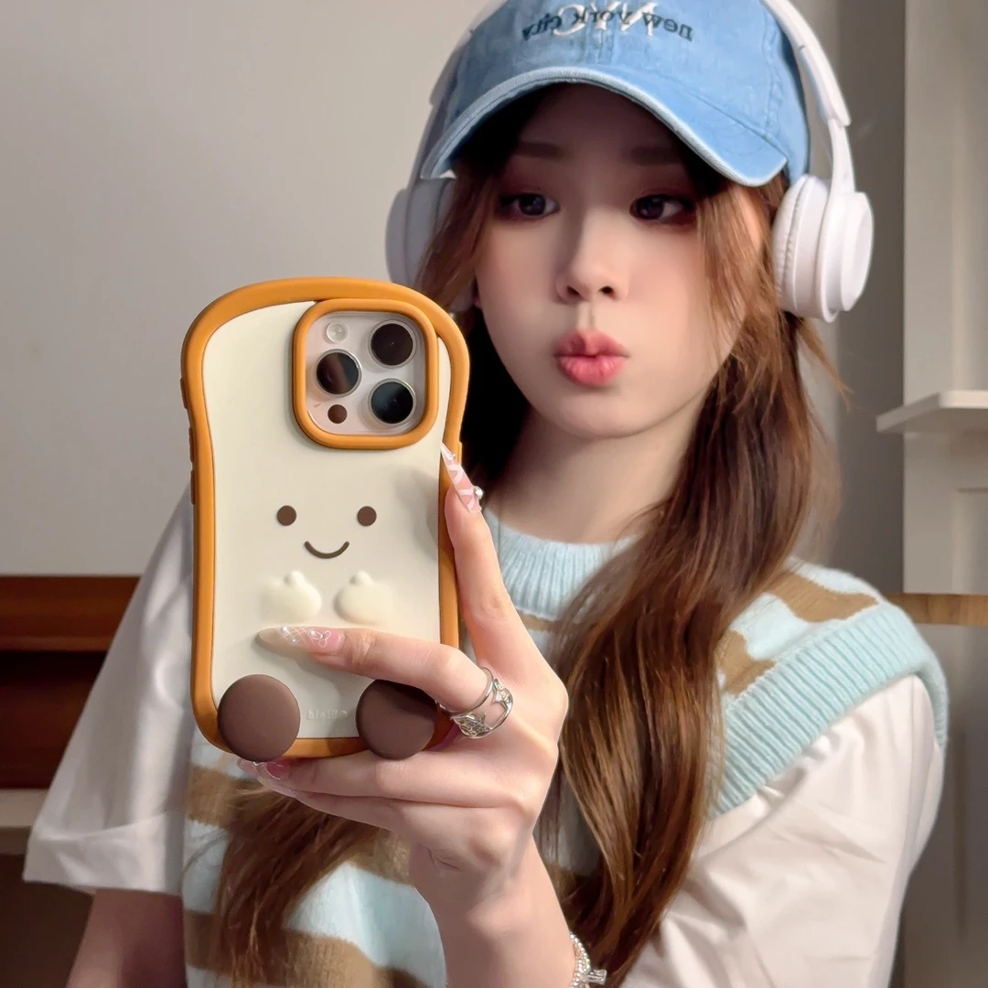（苹果）可爱jellyca笑脸t全包吐司面包iPhone16苹果15适用13/14pro
